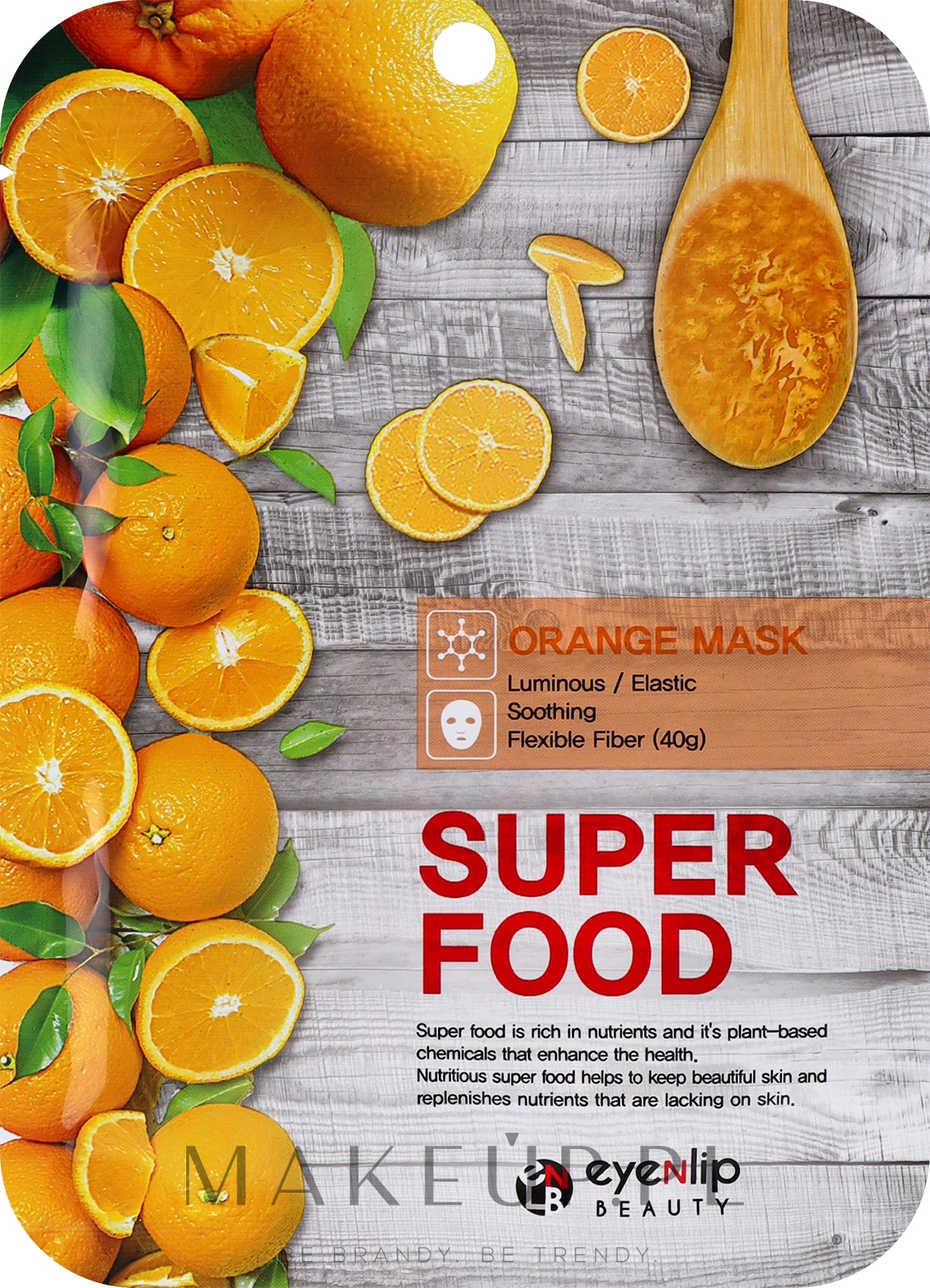 Maska w płachcie z ekstraktem z pomarańczy - Eyenlip Super Food Orange Mask — Zdjęcie 23 ml