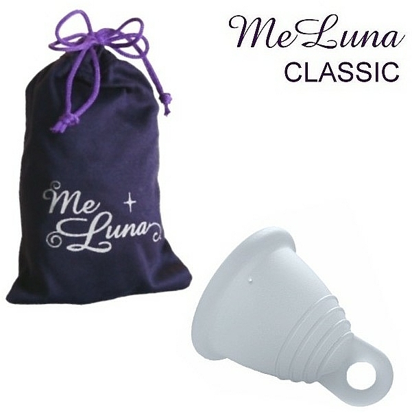 Kubeczek menstruacyjny, rozmiar S, przezroczysty - MeLuna Classic Shorty Menstrual Cup Ring — Zdjęcie N1