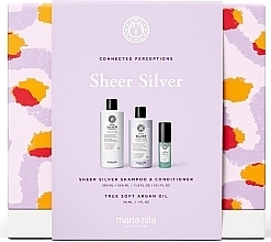 Zestaw - Maria Nila Sheer Silver Gift Box (shamp/350ml + cond/300ml + h/oil/30ml) — Zdjęcie N2