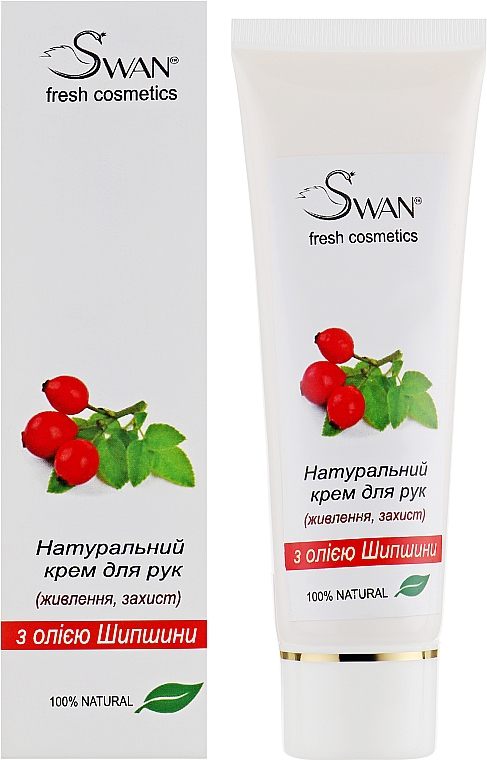Naturalny odżywczy krem do rąk z olejkiem z dzikiej róży - Swan — Zdjęcie N4