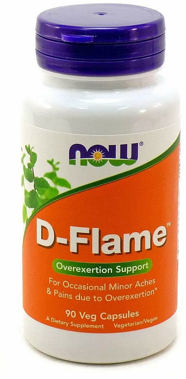 Naturalny suplement, 90 kapsułek - Now Foods D-Flame — Zdjęcie N1