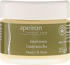 Stylizujący wosk do włosów suchych i zniszczonych - Apeiron Keshawa Hair Wax Repair & Style — Zdjęcie N4