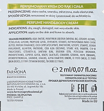 Perfumowany krem ​​do rąk i ciała - Farmona Professional Perfume Hand&Body Cream Gold (próbka) — Zdjęcie N2