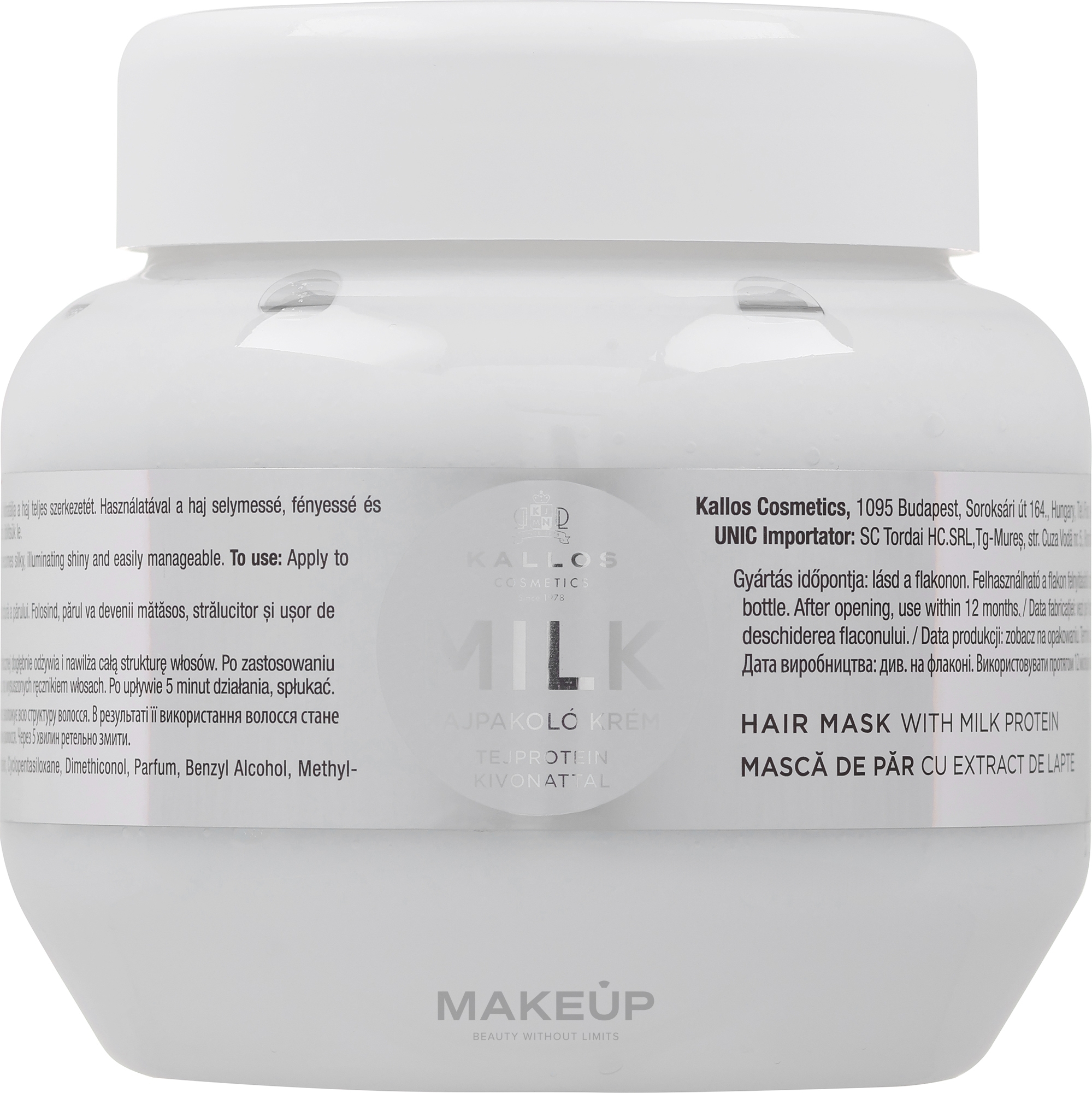 Kremowa maska do włosów z proteinami mleka - Kallos Cosmetics Hair Mask With Milk Protein — Zdjęcie 275 ml