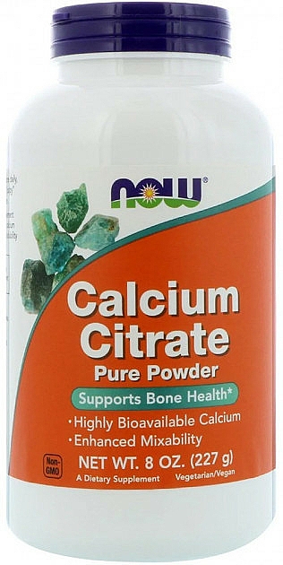 Proszek wapniowy, 227g - Now Foods Calcium Citrate Powder — Zdjęcie N1