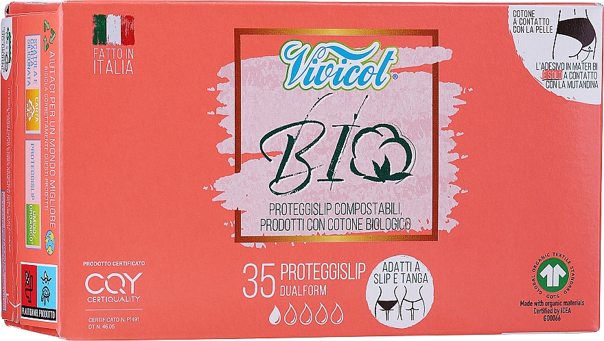 Wkładki higieniczne, 35 szt. - Vivicot Bio Dualform Liners