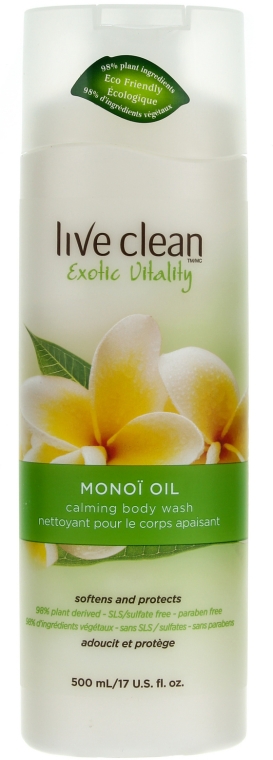 Kojący żel pod prysznic - Live Clean Exotic Vitality Monoi Oil Body Wash