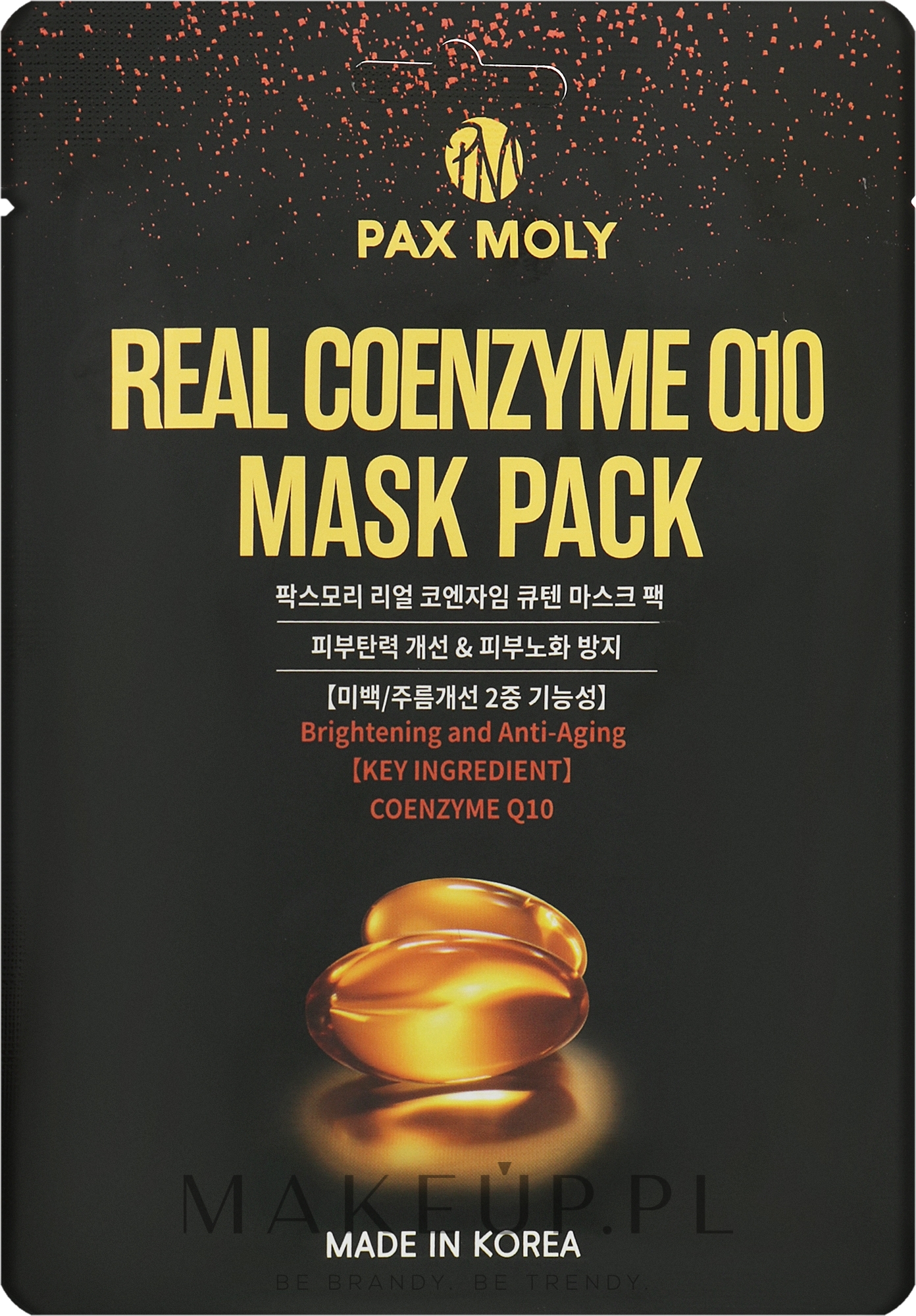 Maska w płachcie z keonzymem - Pax Moly Real Coenzyme Q10 Mask Pack — Zdjęcie 25 ml