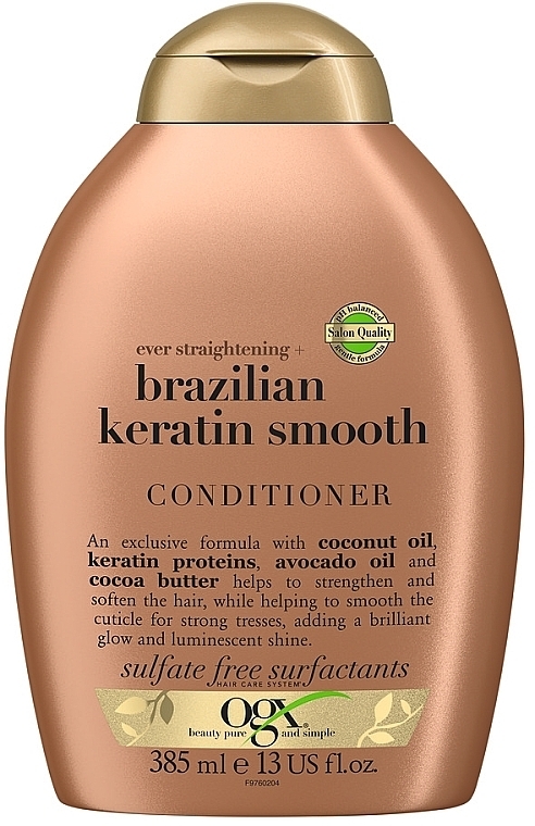 Wygładzająca odżywka do włosów z brazylijską keratyną - OGX Brazilian Keratin Smooth Conditioner