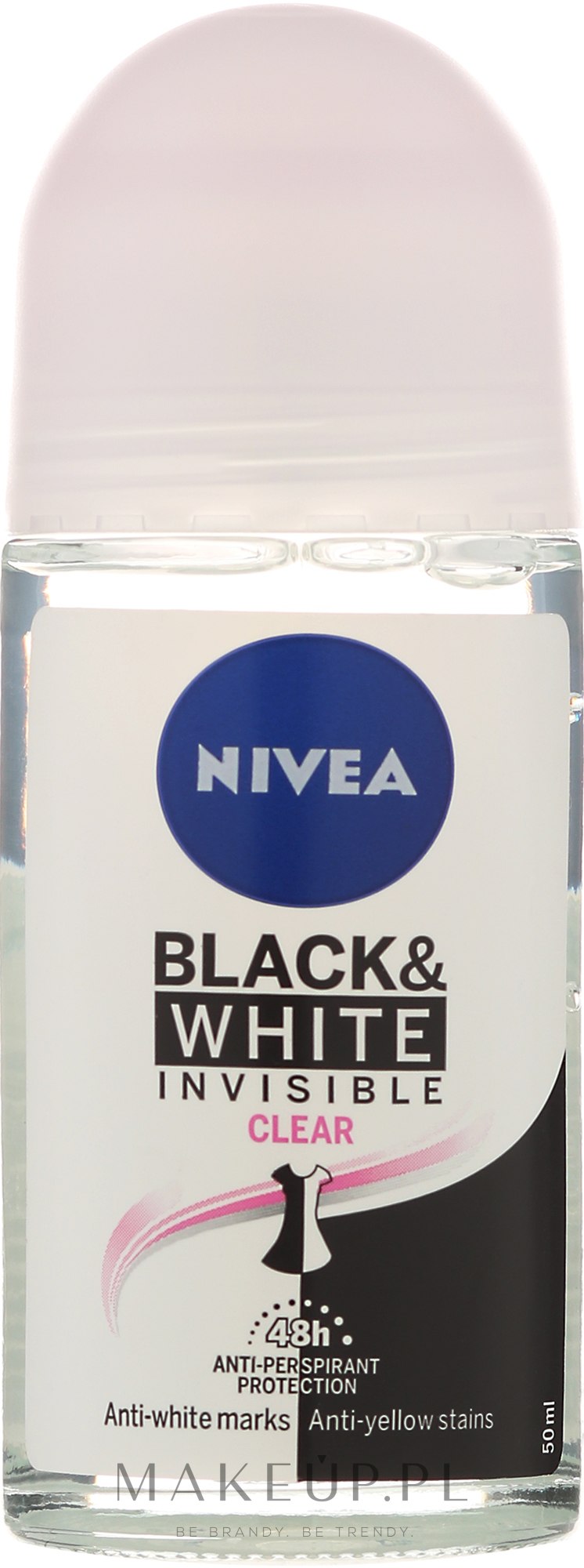 Antyperspirant w kulce do białych i czarnych ubrań - NIVEA Invisible Black & White Clear — Zdjęcie 50 ml