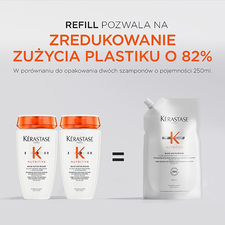 Nawilżający szampon-kąpiel do bardzo suchych włosów - Kerastase Nutritive Bain Satin Riche Shampoo (uzupełnienie) — Zdjęcie N7