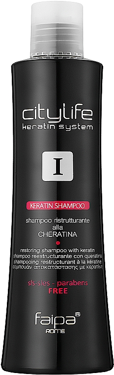 Keratynowy szampon do włosów - Faipa Roma City Life Keratin Hair Shampoo — Zdjęcie N1