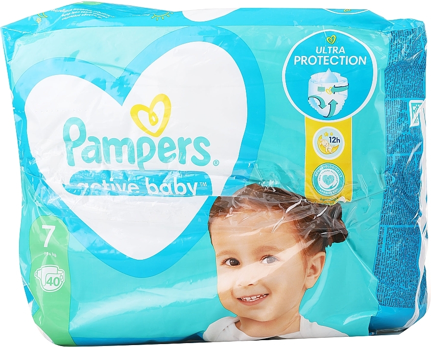 PRZECENA! Pieluchy Active Baby 7 (15 + kg), 40 szt - Pampers * — Zdjęcie N1