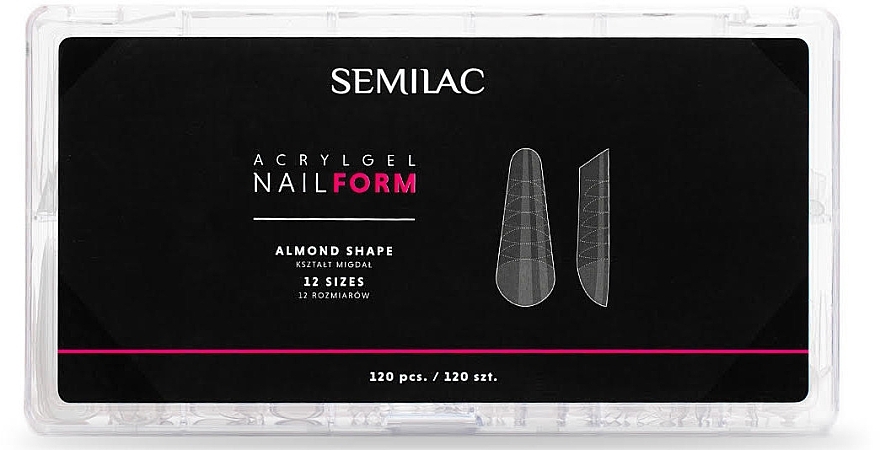 Formy do przedłużania paznokci - Semilac Acrylgel Nail Form Almond — Zdjęcie N1