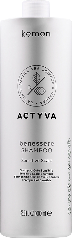 Szampon do włosów i wrażliwej skóry głowy - Kemon Actyva Benessere Shampoo — Zdjęcie N2