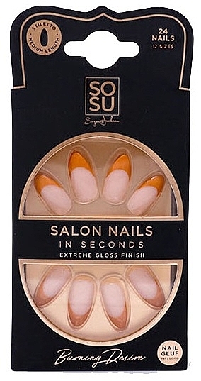 Zestaw sztucznych paznokci - Sosu by SJ Salon Nails In Seconds Burning Desire — Zdjęcie N1
