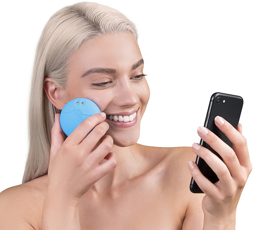 Soniczna szczoteczka do oczyszczania twarzy - Foreo Luna Fofo Smart Facial Cleansing Brush Aquamarine — Zdjęcie N4