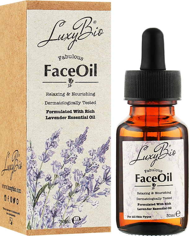 Organiczny olejek do twarzy z lawendy - LuxyBio Fabulous Lavender Face Oil — Zdjęcie N2
