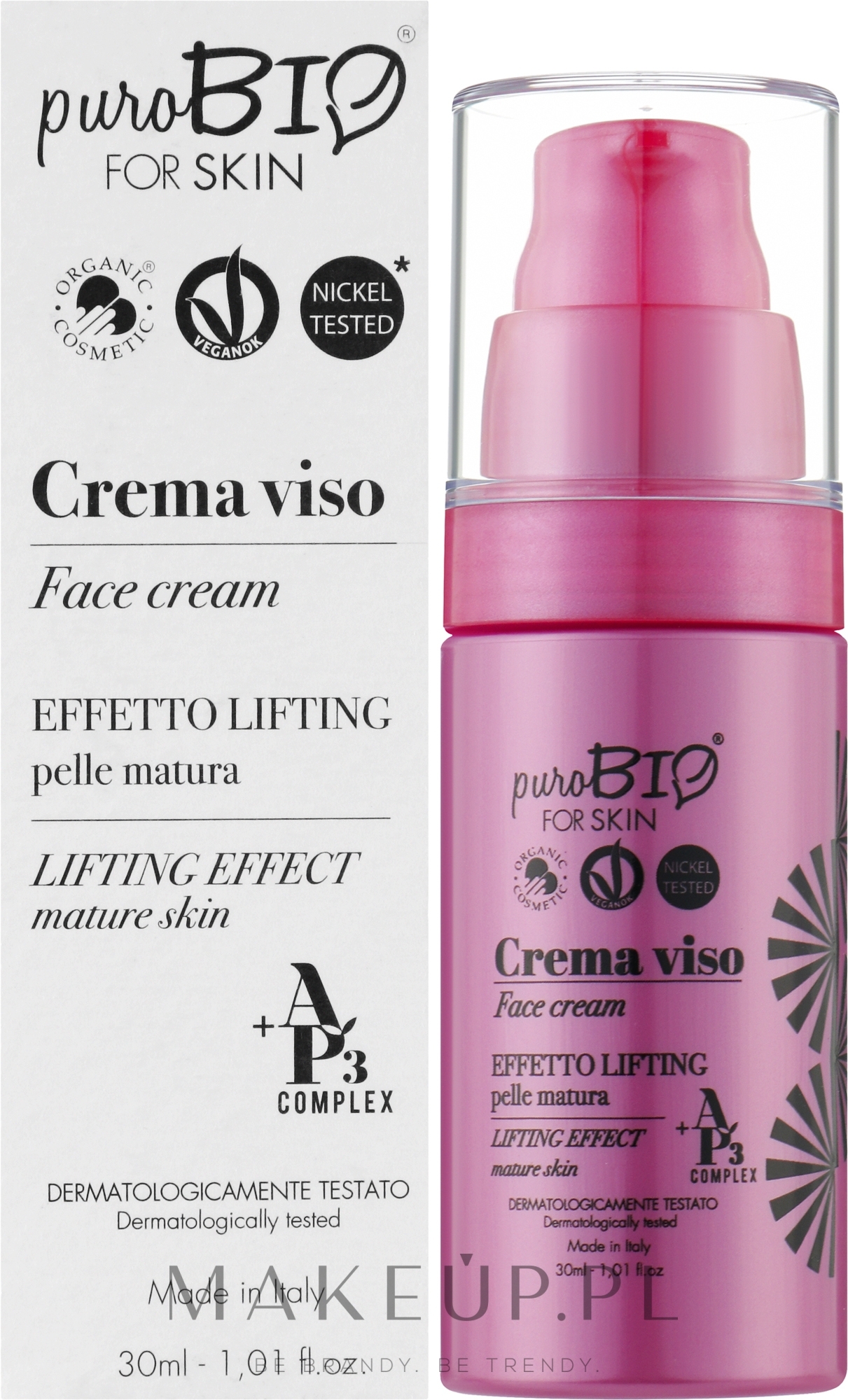 Krem liftingujący na dzień do cery dojrzałej - PuroBio Cosmetics Face Cream Lifting Effect  — Zdjęcie 30 ml