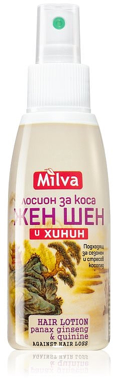 Wzmacniający lotion w sprayu przeciw wypadaniu włosów z żeń-szeniem i chininą - Milva Quinine & Ginseng Strengthening Leave-In Care — Zdjęcie N1