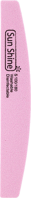 Pilnik do paznokci S 100/180, różowy - SunShine — Zdjęcie N1