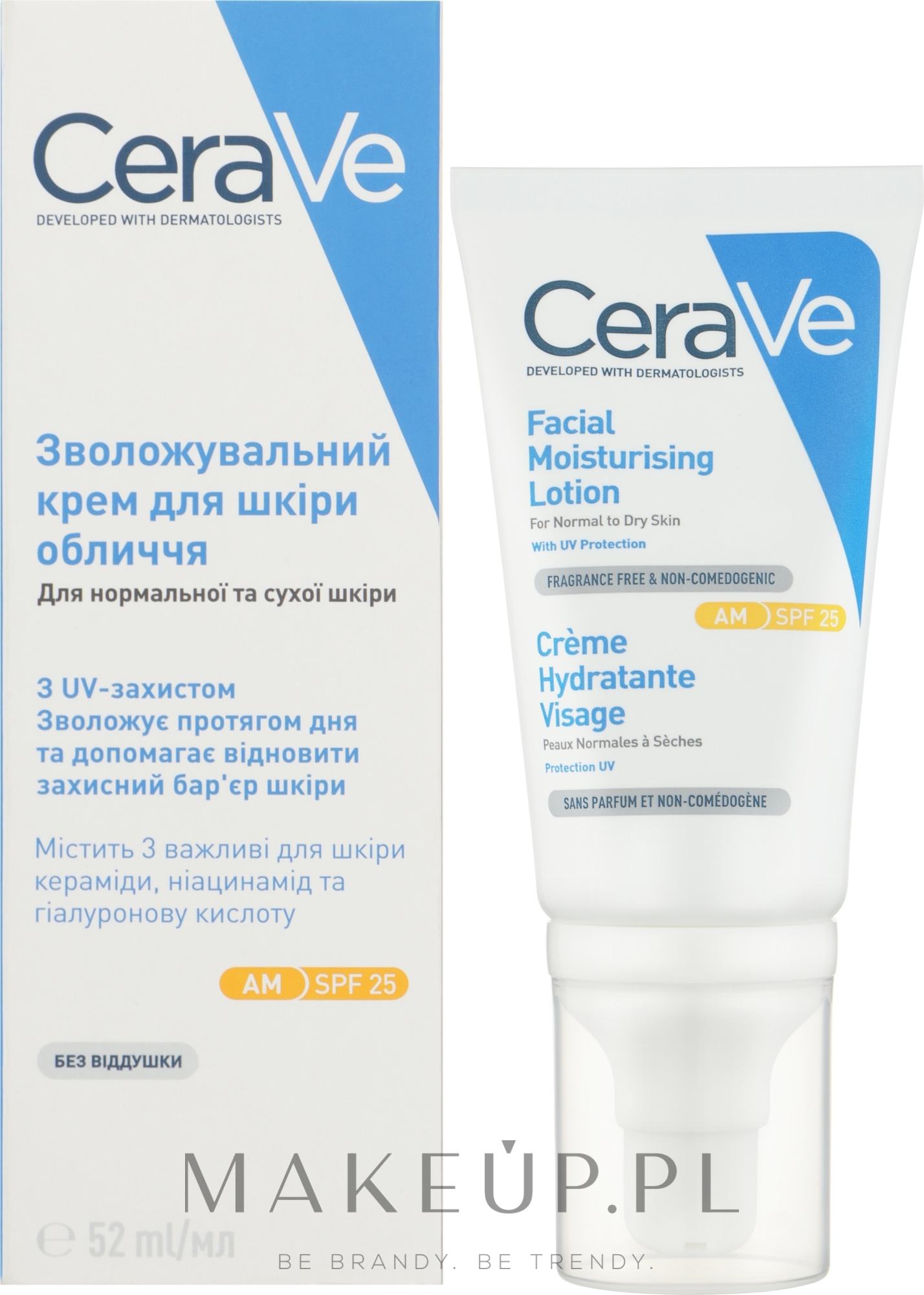 Nawilżający krem do twarzy na dzień do skóry normalnej i suchej - CeraVe Facial Moisturising Cream SPF25 — Zdjęcie 52 ml