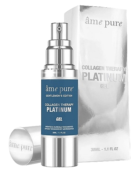 Żel do twarzy na plamy pigmentacyjne i trądzik - Ame Pure Gentlemen’s Collagen Therapy Platinum Gel — Zdjęcie N1