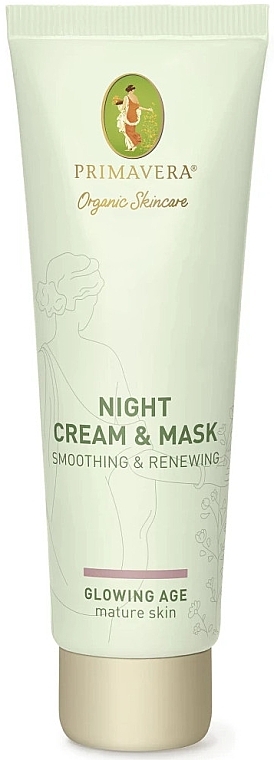 Wygładzająca kremowa maska odnawiająca do twarzy - Primavera Glowing Age Smoothing & Renewing Night Cream & Mask — Zdjęcie N2