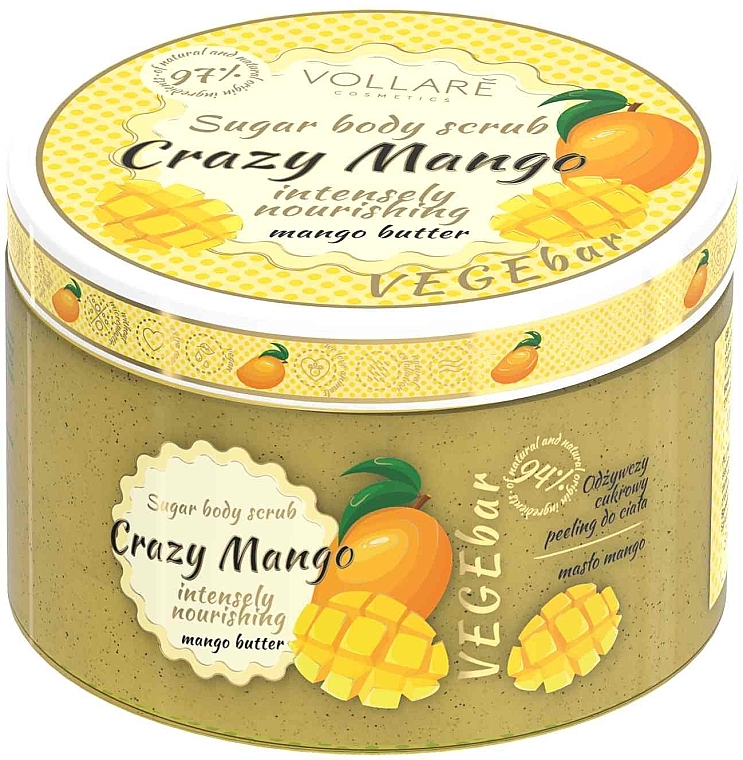 Odżywczy peeling cukrowy do ciała z masłem mango - Vollare VegeBar Sugar Body Scrub Crazy Mango — Zdjęcie N2