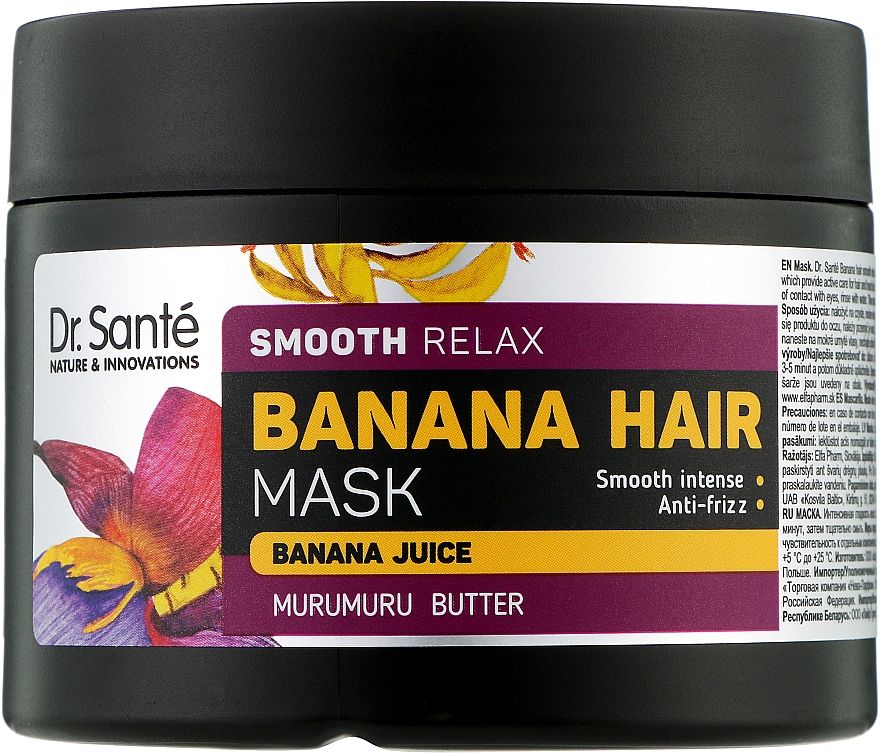 Bananowa maska wygładzająca do włosów - Dr. Santé Banana Hair Smooth Relax Mask