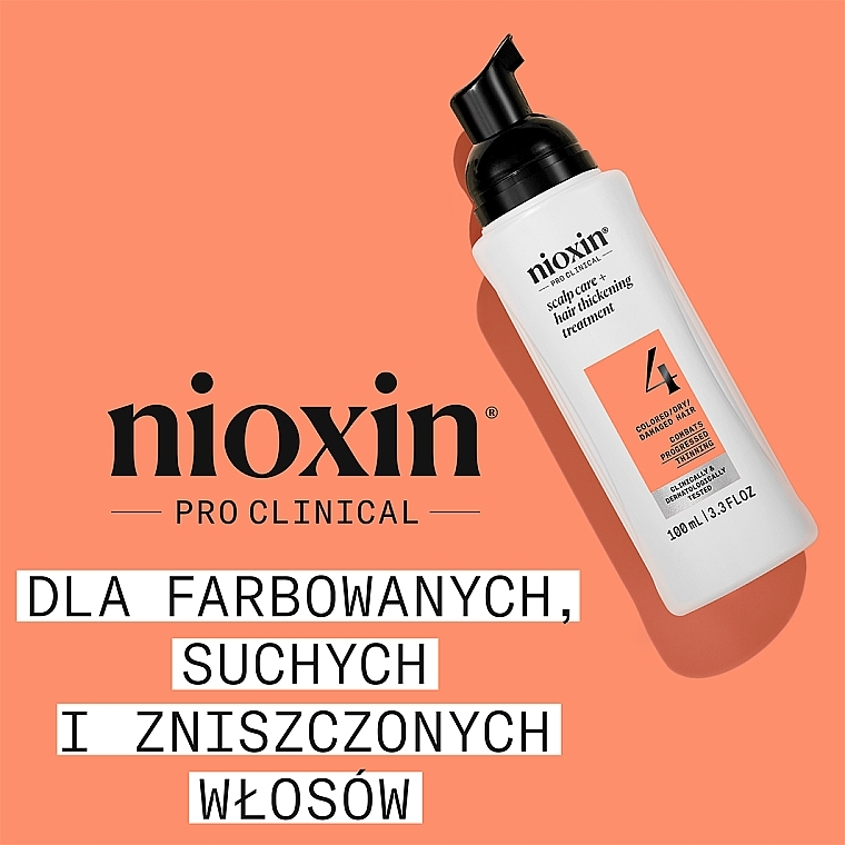 Produkt do pielęgnacji skóry głowy i włosów farbowanych - Nioxin Pro Clinical System 4 Scalp + Hair Thickening Treatment — Zdjęcie N2