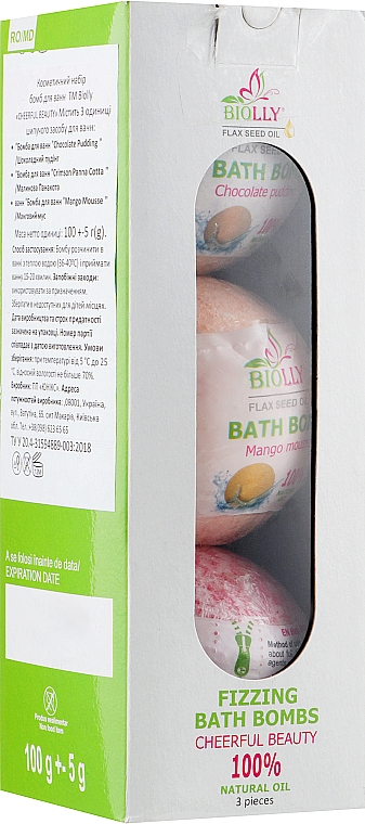 Zestaw - Biolly Fizzing Bath Bomb (bath/bomb/3x100g)