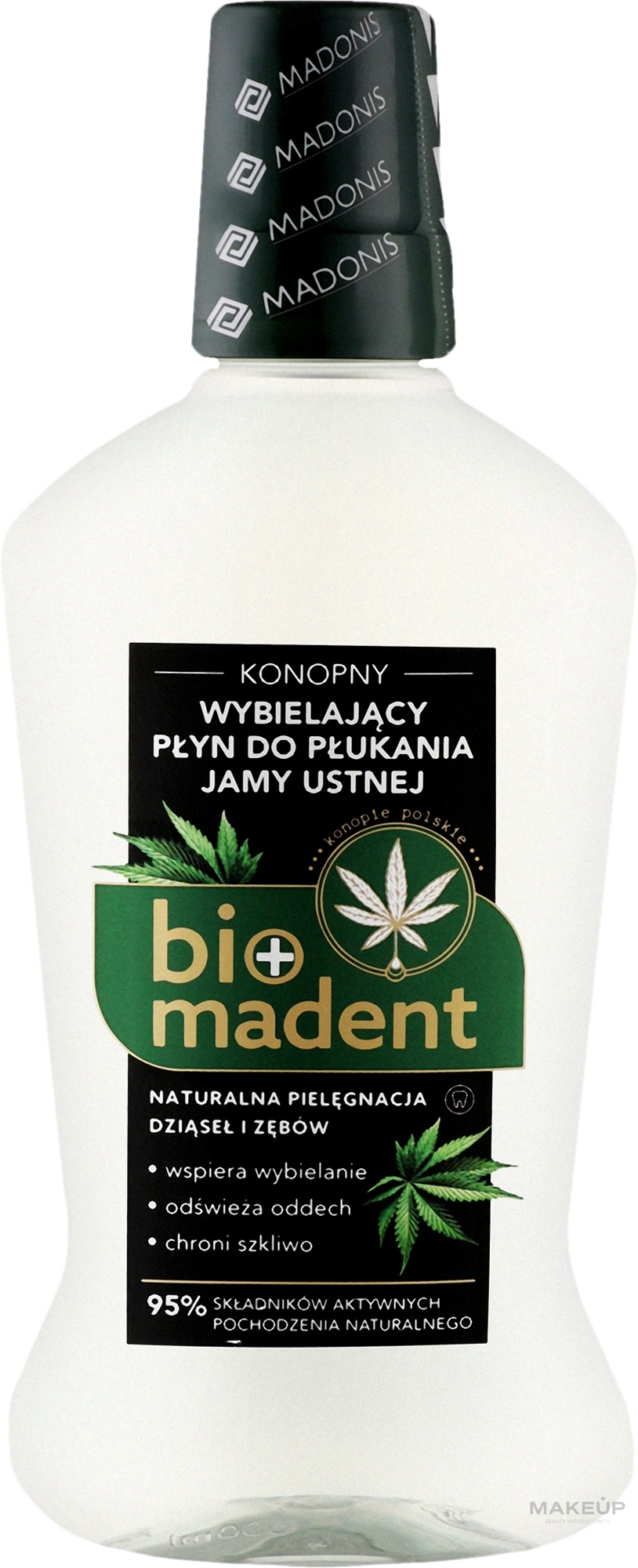 Wybielający płyn do płukania jamy ustnej z konopi - Bio Madent — Zdjęcie 500 ml