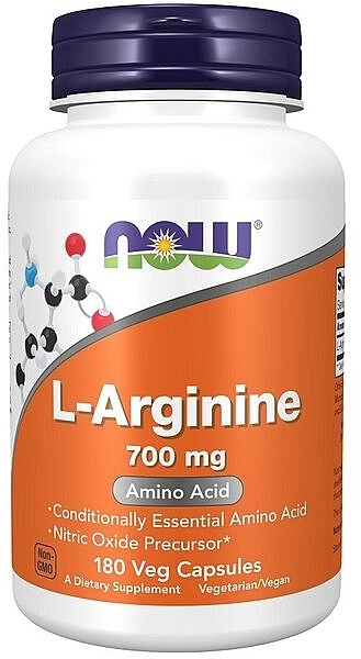 Aminokwas L-Arginina, 700 mg - Now Foods L-Arginine — Zdjęcie N1