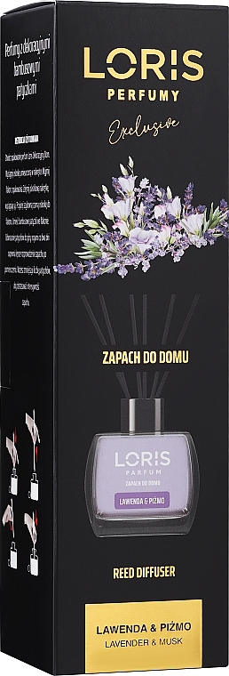 Dyfuzor zapachowy Lawenda i piżmo - Loris Parfum Reed Diffuser Lavender & Musk