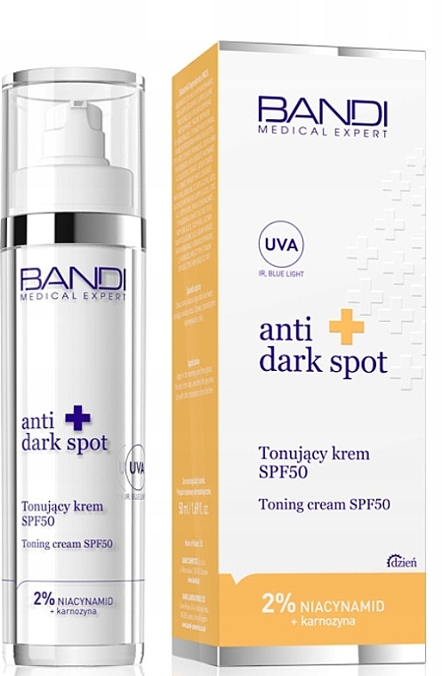 Tonizujący krem do twarzy - Bandi Medical Expert Anti Dark Spot Toning Cream SPF50 — Zdjęcie N2