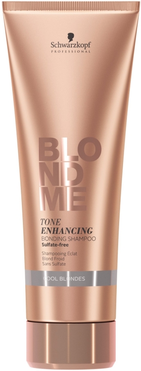 Szampon bez siarczanów do chłodnych odcieni blond - Schwarzkopf Professional Blondme Tone Enhancing Bonding Shampoo Cool Blondes