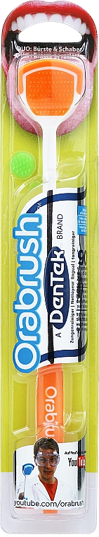 Czyścik do języka, pomarańczowy - DenTek Orabrush Tongue Cleaner — Zdjęcie N1