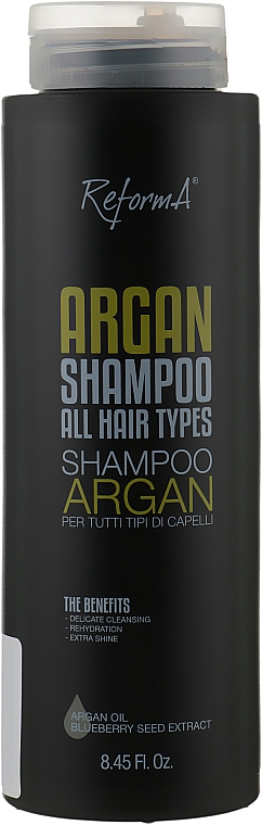 Szampon arganowy do wszystkich rodzajów włosów - ReformA Argan Shampoo For All Hair Types — Zdjęcie N1