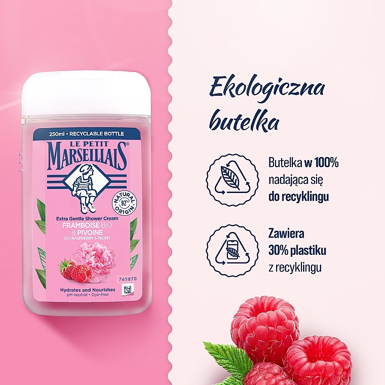 Kremowy żel pod prysznic Malina i piwonia - Le Petit Marseillais Framboise & Pivoine — Zdjęcie N9