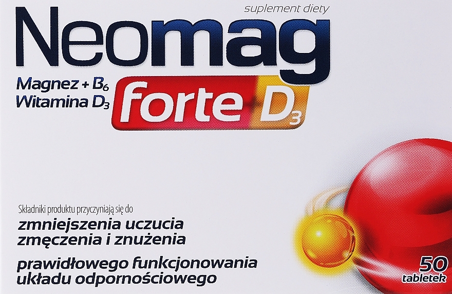 Suplement diety na przebarwienia skóry - Aflofarm NeoMag Forte D3 — Zdjęcie N1