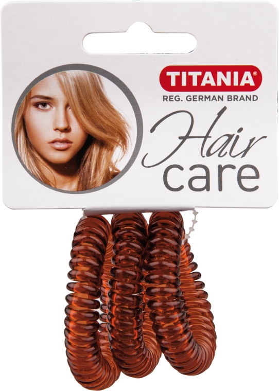Gumka do włosów Anti Ziep (brązowa, śr. 4 cm, 3 szt.) - Titania — Zdjęcie N1