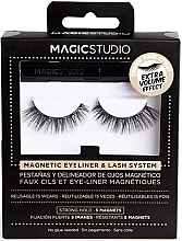 Magnetyczne sztuczne rzęsy z eyelinerem - Magic Studio Magnetic Eyelashes + Eyeliner Extra Volume Effect — Zdjęcie N1