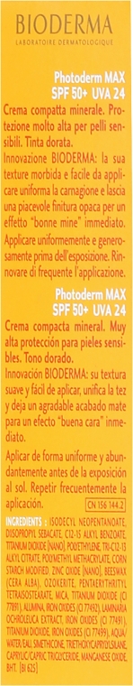 Przeciwsłoneczny puder mineralny SPF 50+ - Bioderma Photoderm Max Mineral Compact — Zdjęcie N3