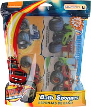 Zestaw gąbek kąpielowych dla dzieci, Blaze i Mega Maszyny, 3 kolory - Suavipiel Bath Sponges Blaze And The Monster Machines — Zdjęcie N1