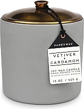 Świeca zapachowa Wetiweria i kardamon, 3 knoty - Paddywax Hygge Ceramic Candle Grey Vetiver & Cardamom — Zdjęcie N1