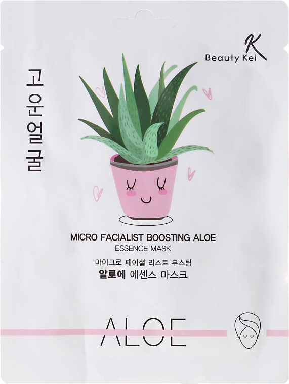 Maska na tkaninie do twarzy z aloesem - Beauty Kei Micro Facialist Boosting Aloe Essence Mask — Zdjęcie N1