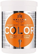 Maska do włosów farbowanych i łamiących się z olejem lnianym i filtrem UV - Kallos Cosmetics Color Hair Mask — Zdjęcie N3