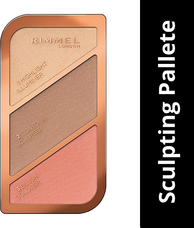 Rozświetlająca paletka do konturowania twarzy 3 w 1 - Rimmel Kate Sculpting Palette — Zdjęcie N2