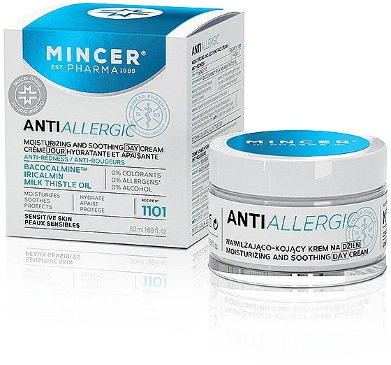 Nawilżająco-kojący krem do twarzy na dzień - Mincer Pharma Anti Allergic N°1101